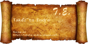 Takáts Endre névjegykártya