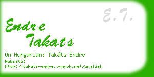 endre takats business card